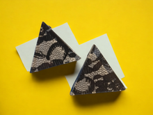 Load image into Gallery viewer, Handmade Chunky acrylic lace clip on studs Kargo Fresh