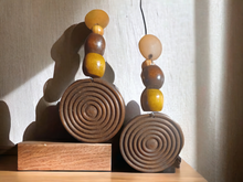 Load image into Gallery viewer, Handmade Chunky boho wood earrings Kargo Fresh