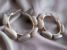 Load image into Gallery viewer, Handmade Cowrie Shell Hoop Earrings Kargo Fresh