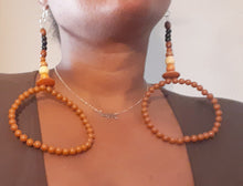Load image into Gallery viewer, Handmade Extra Large Bead Hoop Earrings (9 inch) Kargo Fresh