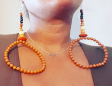 Load image into Gallery viewer, Handmade Extra Large Bead Hoop Earrings (9 inch) Kargo Fresh