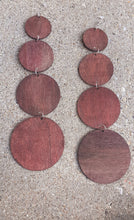 Load image into Gallery viewer, Handmade Extra Long Wooden Disc Earrings Kargo Fresh