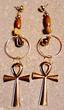 Load image into Gallery viewer, Handmade Gold Ankh Earrings Kargo Fresh