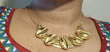 Load image into Gallery viewer, Handmade Golden Cowrie Shell and Metal Queens Collar an Kargo Fresh