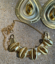 Load image into Gallery viewer, Handmade Golden Cowrie Shell and Metal Queens Collar an Kargo Fresh