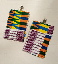 Load image into Gallery viewer, Handmade Kente Fabric Clip on Earrings Kargo Fresh