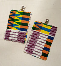 Load image into Gallery viewer, Handmade Kente Fabric Clip on Earrings Kargo Fresh