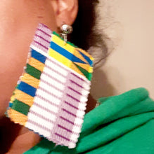 Load image into Gallery viewer, Handmade Kente Fabric Clip on Earrings Kargo Fresh
