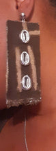 Load image into Gallery viewer, Handmade Mudcloth Cowrie Shell and Wood Earrings Kargo Fresh