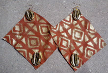 Load image into Gallery viewer, Handmade Mudcloth Print Genuine Leather Earrings Kargo Fresh