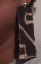 Load image into Gallery viewer, Handmade Mudcloth and Wood Earrings Kargo Fresh