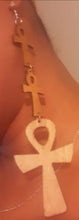 Load image into Gallery viewer, Handmade Natural Wood Ankh Earrings Kargo Fresh
