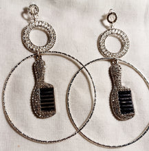 Load image into Gallery viewer, Handmade Rhinestone Afro Pick Clip on Earrings Kargo Fresh