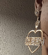 Load image into Gallery viewer, Handmade Rhinestone Queen statement earrings Kargo Fresh
