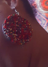 Load image into Gallery viewer, Handmade Seed Bead Wooden Disc Earrings Kargo Fresh