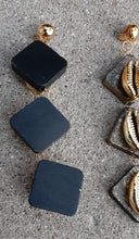 Load image into Gallery viewer, Handmade Wood and Cowrie Shell Clip On Earrings Kargo Fresh