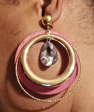 Load image into Gallery viewer, Handmade Wood and rhinestone Clip On Earrings Kargo Fresh