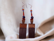 Load image into Gallery viewer, Handmade Wooden Afro Comb Earrings Kargo Fresh