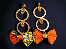 Load image into Gallery viewer, Handmade ankara bow clip on earrings Kargo Fresh