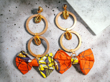Load image into Gallery viewer, Handmade ankara bow clip on earrings Kargo Fresh