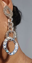Load image into Gallery viewer, Handmade blingy acrylic chain clip on earrings Kargo Fresh