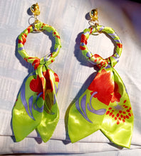 Load image into Gallery viewer, Handmade boho scarf hoop clip on earrings Kargo Fresh