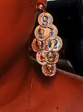 Load image into Gallery viewer, Handmade clip on coin dangle earrings Kargo Fresh