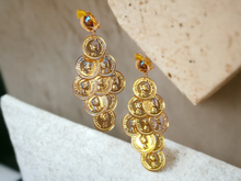 Load image into Gallery viewer, Handmade clip on coin dangle earrings Kargo Fresh