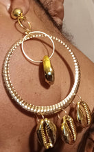 Load image into Gallery viewer, Handmade clip on cowrie hoop earrings Kargo Fresh