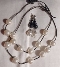 Load image into Gallery viewer, Handmade faux pearl necklaces and matching clip on earrings Kargo Fresh