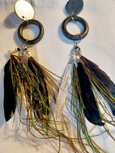 Load image into Gallery viewer, Handmade feather tassel clip on earrings Kargo Fresh
