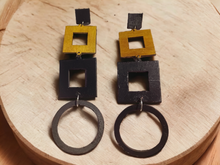 Load image into Gallery viewer, Handmade handpainted geometric shapes clip on earrings Kargo Fresh