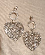 Load image into Gallery viewer, Handmade rhinestone heart clip on earrings Kargo Fresh