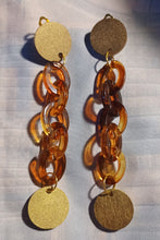 Load image into Gallery viewer, Handmade wood and chain clip on earrings Kargo Fresh