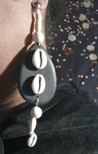 Load image into Gallery viewer, Handmade wood and cowrie clip on earrings Kargo Fresh