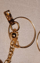 Load image into Gallery viewer, Handmadr Gold Hoop and Chain design Clip On Earrings Kargo Fresh