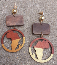 Load image into Gallery viewer, Handpainted Abstract Africa Wooden Earrings Kargo Fresh