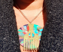 Load image into Gallery viewer, Handpainted Abstract Afro Pick Collar Necklace Kargo Fresh