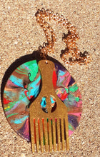 Load image into Gallery viewer, Handpainted Abstract Afro Pick Collar Necklace Kargo Fresh