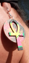 Load image into Gallery viewer, Handpainted Abstract Ankh Earrings Kargo Fresh