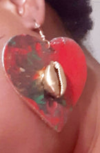 Load image into Gallery viewer, Handpainted Abstract Heart Earrings Kargo Fresh