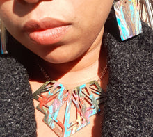 Load image into Gallery viewer, Handpainted Abstract Wooden Collar Necklace And Earrings Set Kargo Fresh