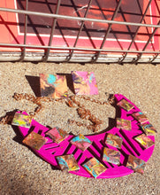 Load image into Gallery viewer, Handpainted Abstract Wooden Collar Necklace And Earrings Set Kargo Fresh