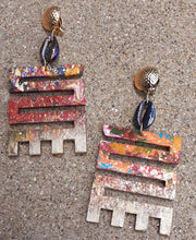 Load image into Gallery viewer, Handpainted Adinkra Symbol Clip On Earrings Kargo Fresh
