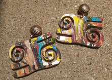 Load image into Gallery viewer, Handpainted Adinkra Symbol Clip On Earrings Kargo Fresh