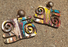 Load image into Gallery viewer, Handpainted Adinkra Symbol Clip On Earrings Kargo Fresh