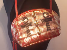 Load image into Gallery viewer, Handpainted Ankh Africa Leather Purse and Earrings Set Kargo Fresh