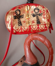 Load image into Gallery viewer, Handpainted Ankh Africa Leather Purse and Earrings Set Kargo Fresh