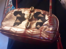 Load image into Gallery viewer, Handpainted Ankh Africa Leather Purse and Earrings Set Kargo Fresh