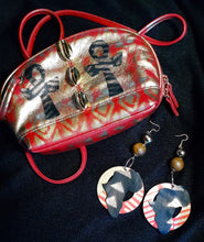 Load image into Gallery viewer, Handpainted Ankh Africa Leather Purse and Earrings Set Kargo Fresh